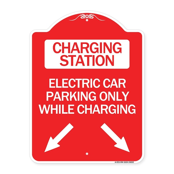 Charging Station Electric Car Parking Only While Charging with Left and Right Down Po, RW-1824-24282